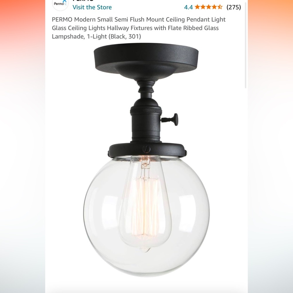 Permo Vintage Industrial Flush Mount Light